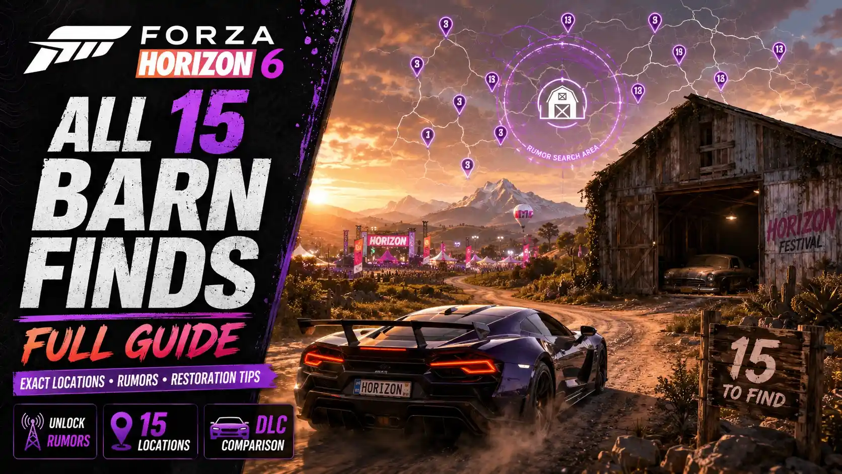 Forza Horizon 6 All 15 Barn Finds Locations Full Guide