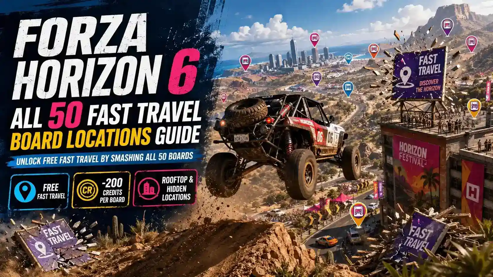 Forza Horizon 6 All 50 Fast Travel Board Locations Guide