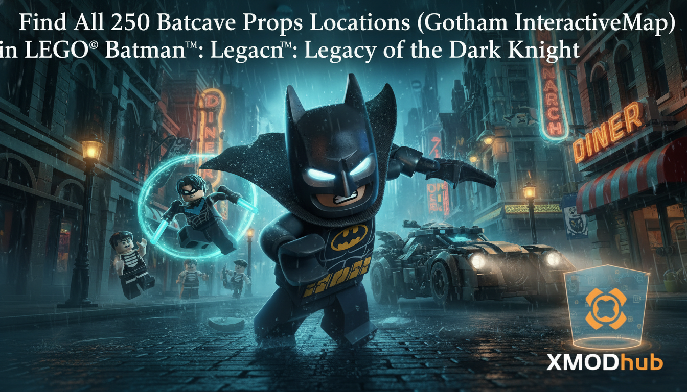 Find All 250 Batcave Props Locations (Gotham Interactive Map) in LEGO® Batman™: Legacy of the Dark Knight