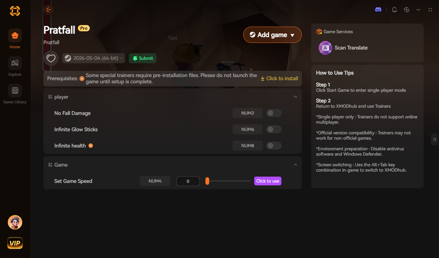 Pratfall mods