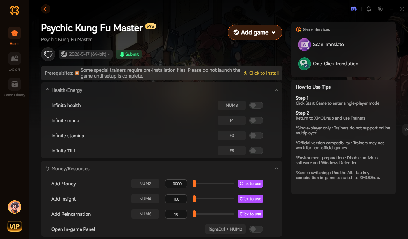 Psychic Kung Fu Master mods