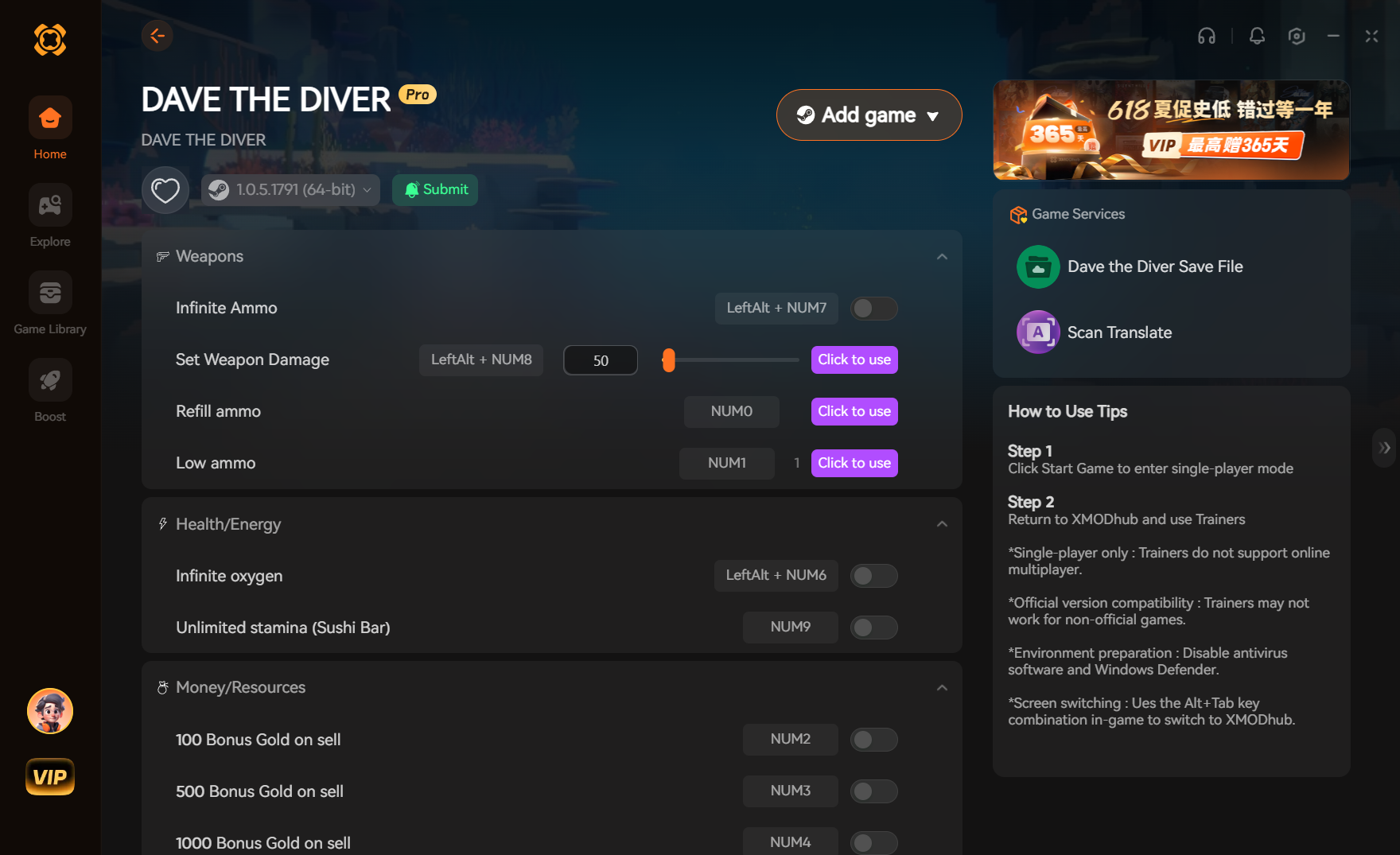 Dave the Diver Infinite Ammo & Infinite Oxygen PC Guide