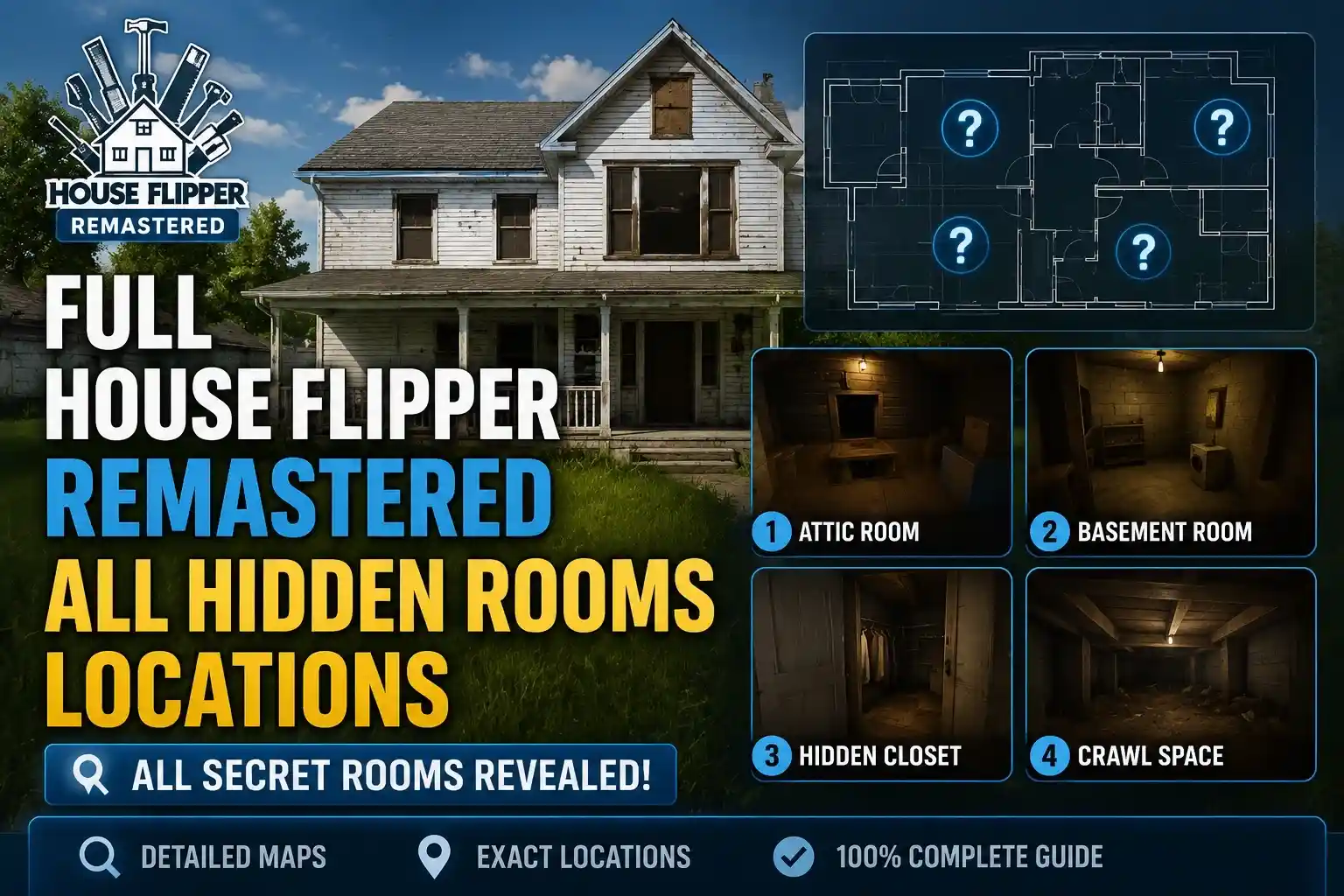 Full House Flipper Remastered All Hidden Rooms Locations