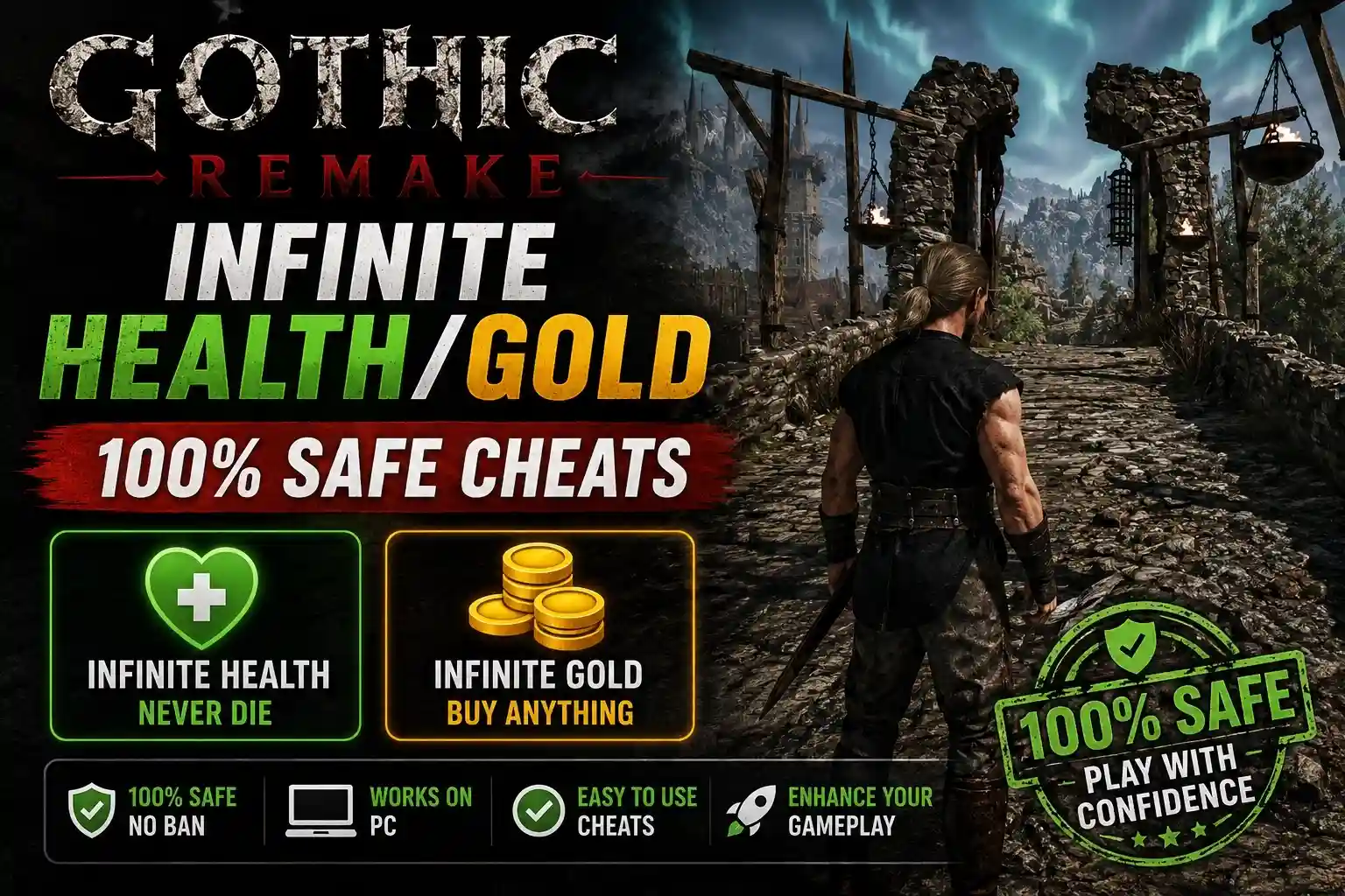 Gothic Remake Infinite Health Gold 100% Safe Cheats
