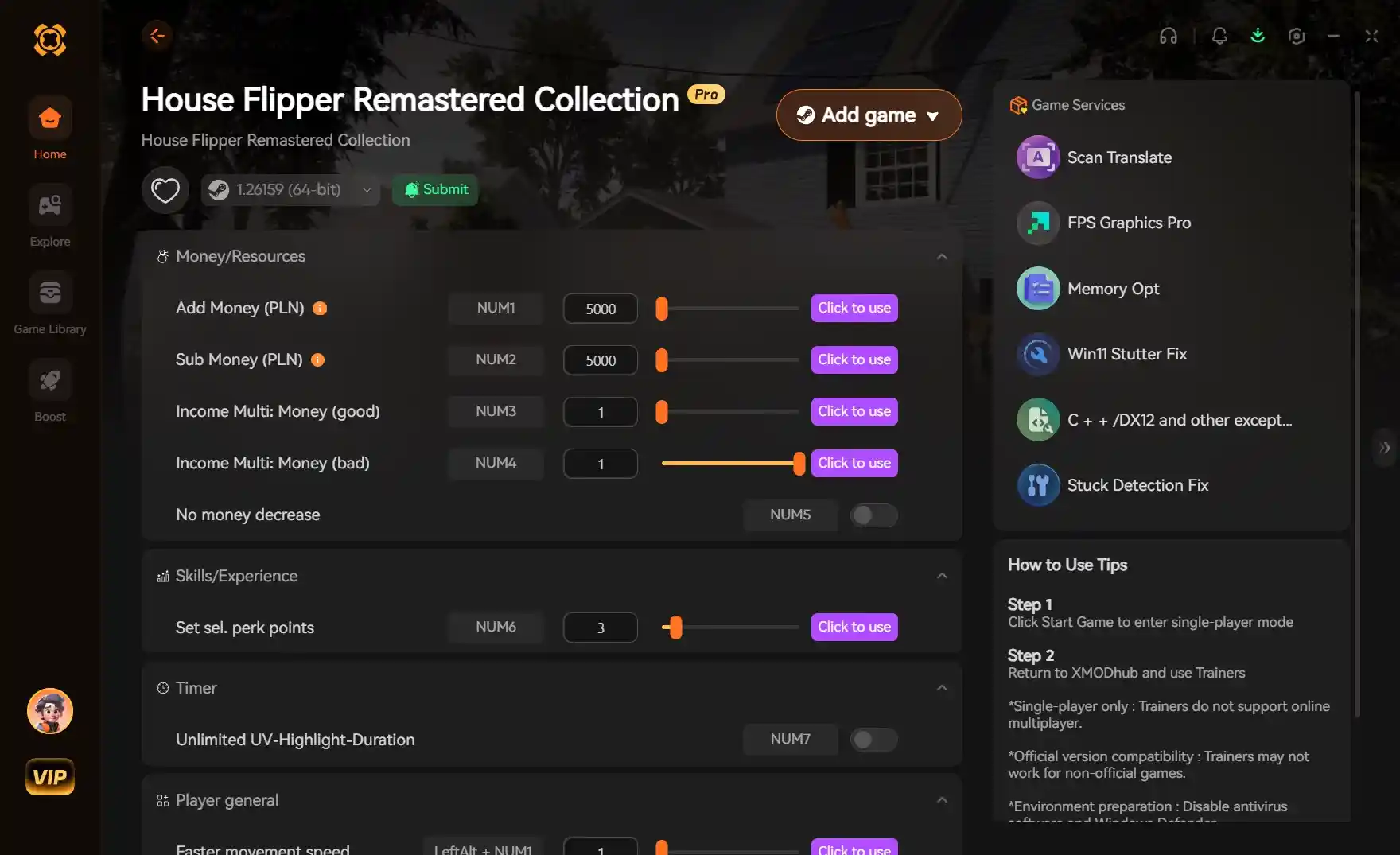 House Flipper Remastered Collection Cheats PC: Safe Money