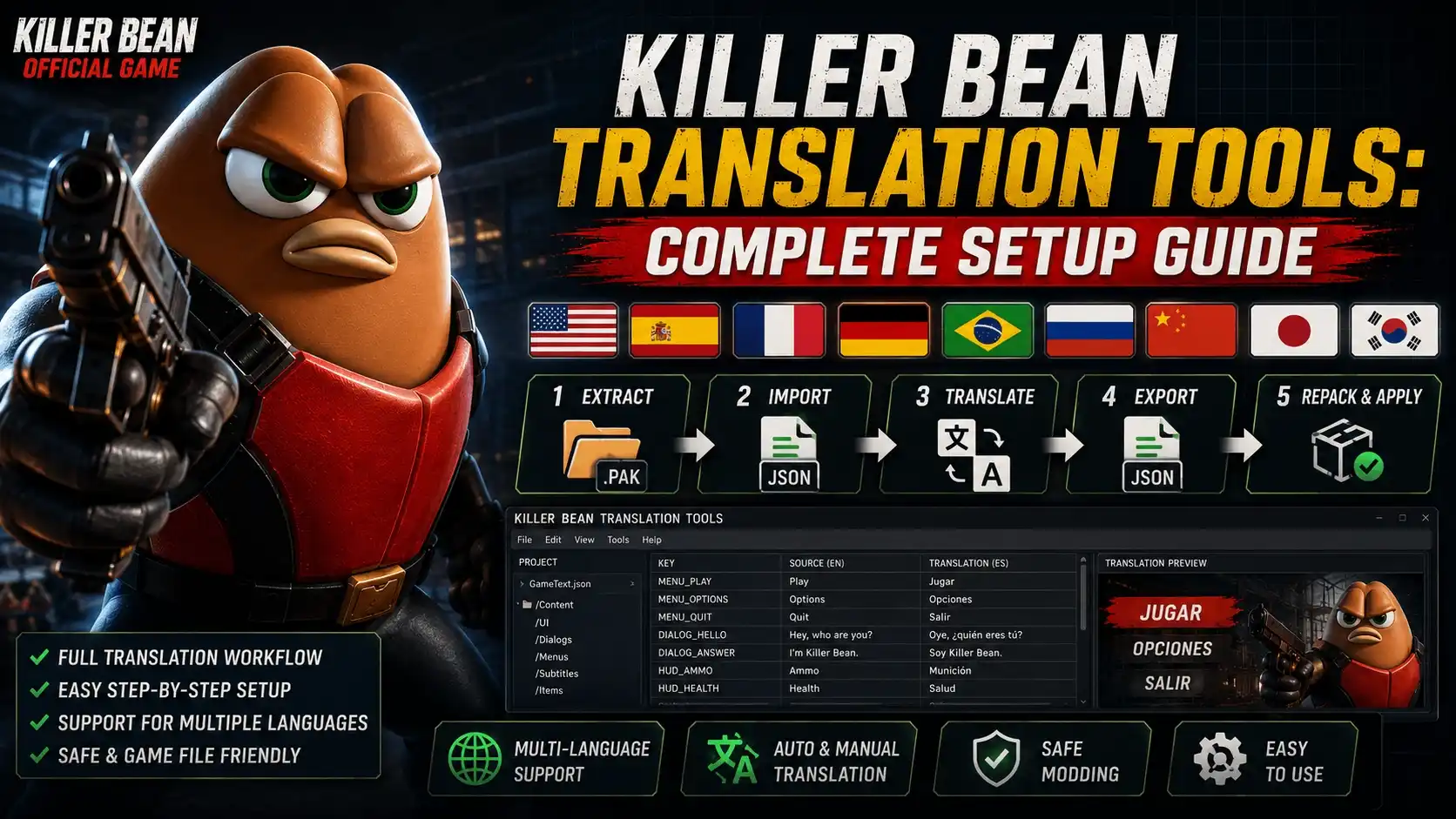 Killer Bean Übersetzungstools: Komplette Einrichtungsanleitung