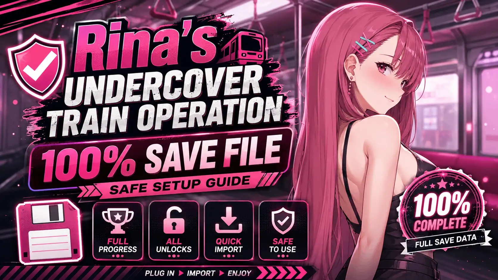 Rina’s Undercover Train Operation 100% Save File (Safe)
