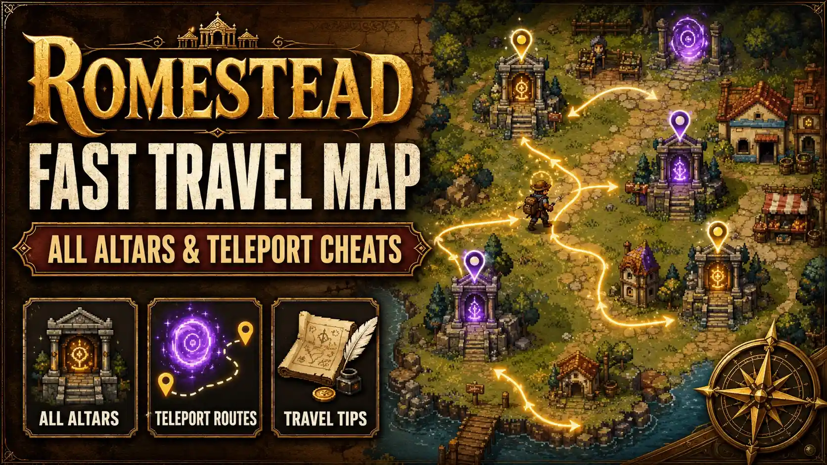 Romestead Fast Travel Map: All Altars & Teleport Cheats