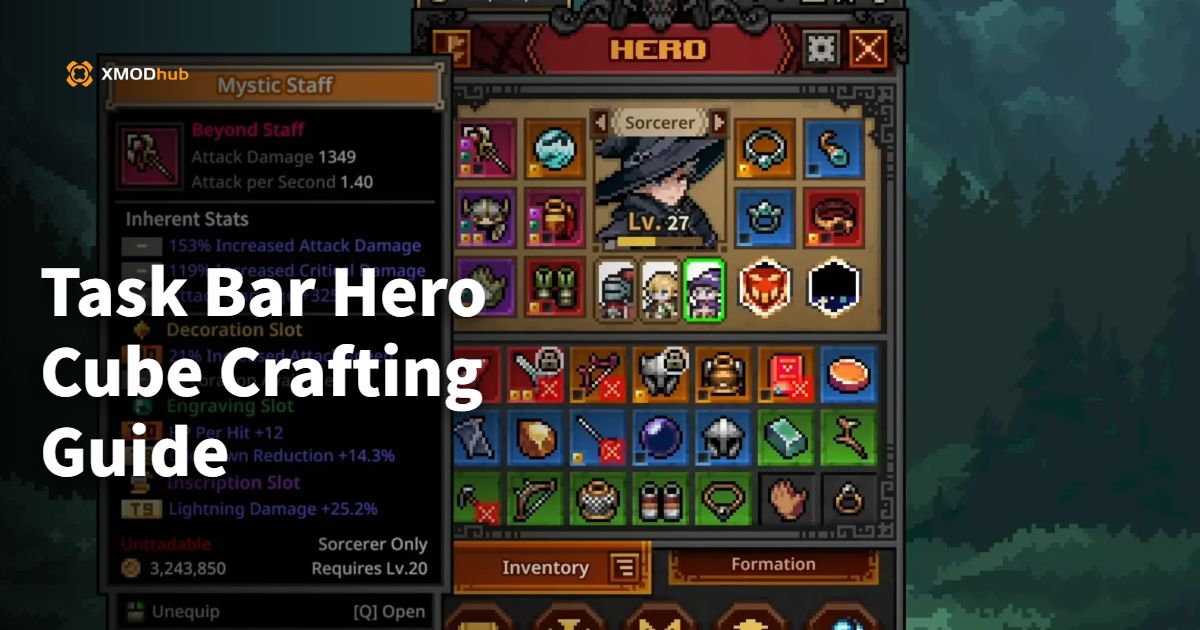 TBH: Task Bar Hero Cube Crafting Guide – Recipes and Mats