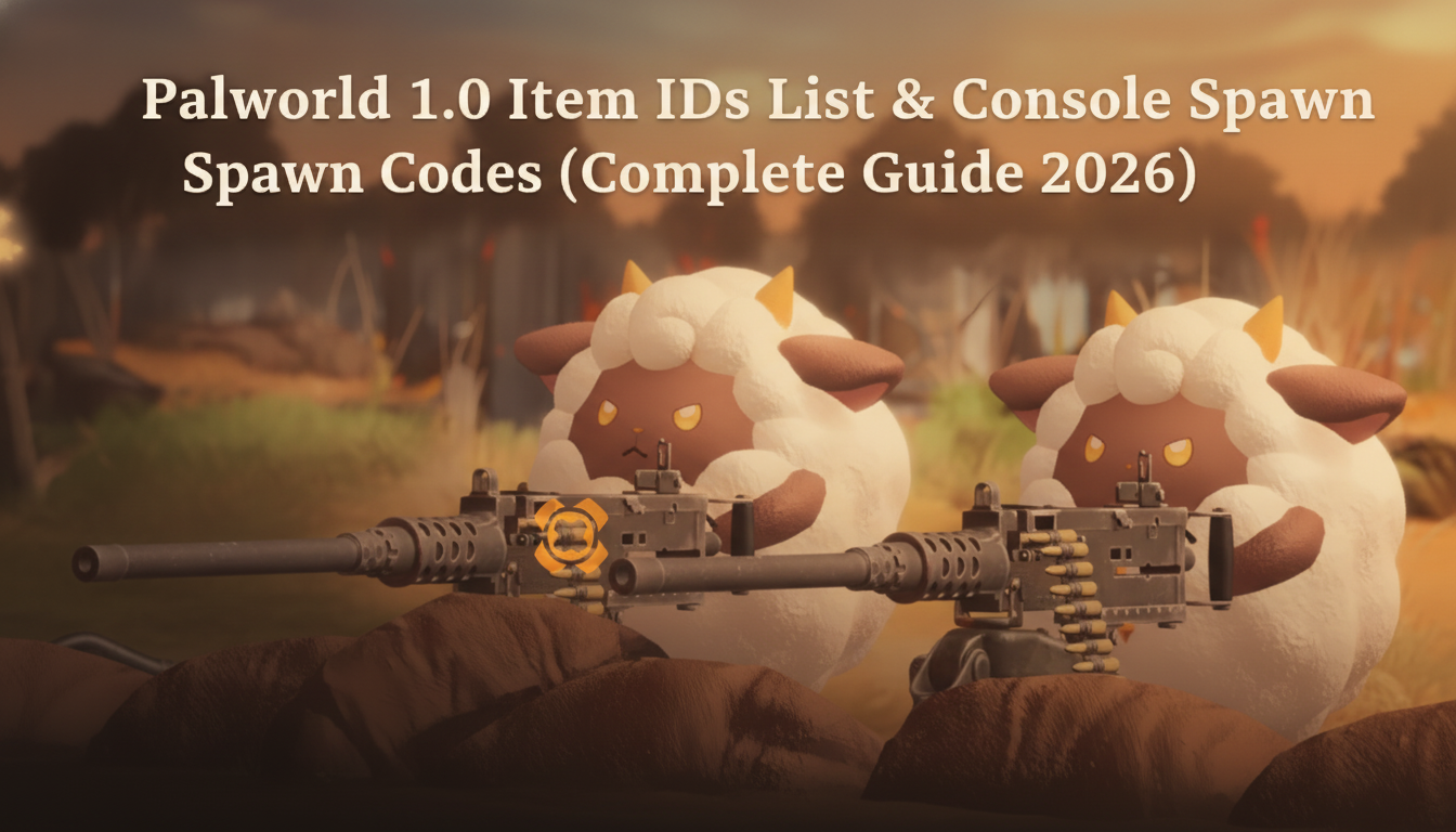 XMODhub guide: Palworld 1.0 Item IDs List & Console Spawn Codes (2026).