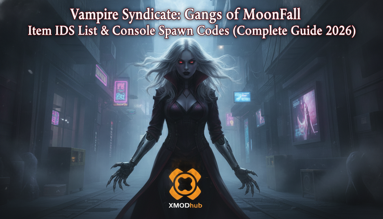Vampire Syndicate: Gangs of MoonFall Item IDs List & Console Spawn Codes (Complete Guide 2026)