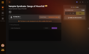 Vampire Syndicate: Gangs of MoonFall trainer development queue interface