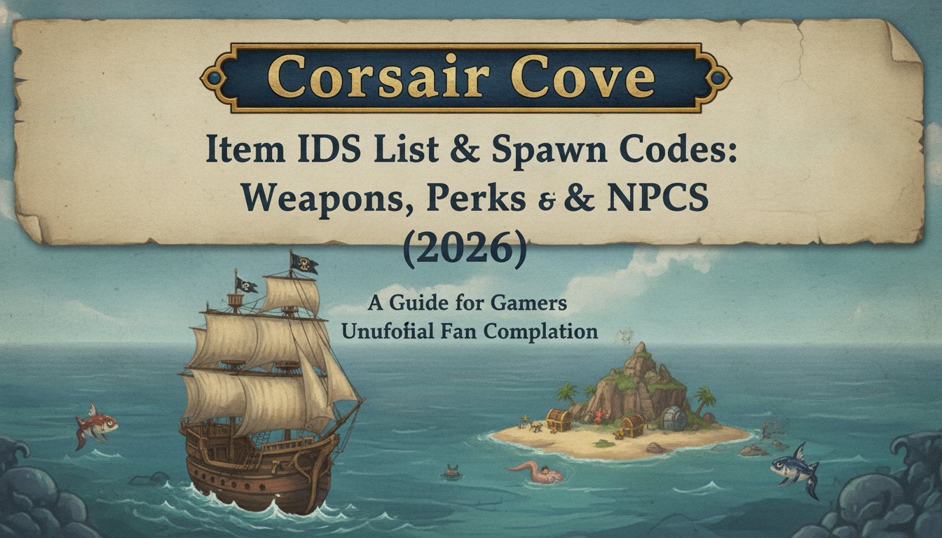 Corsair Cove Item IDs List & Console Spawn Codes (Complete Guide 2026)