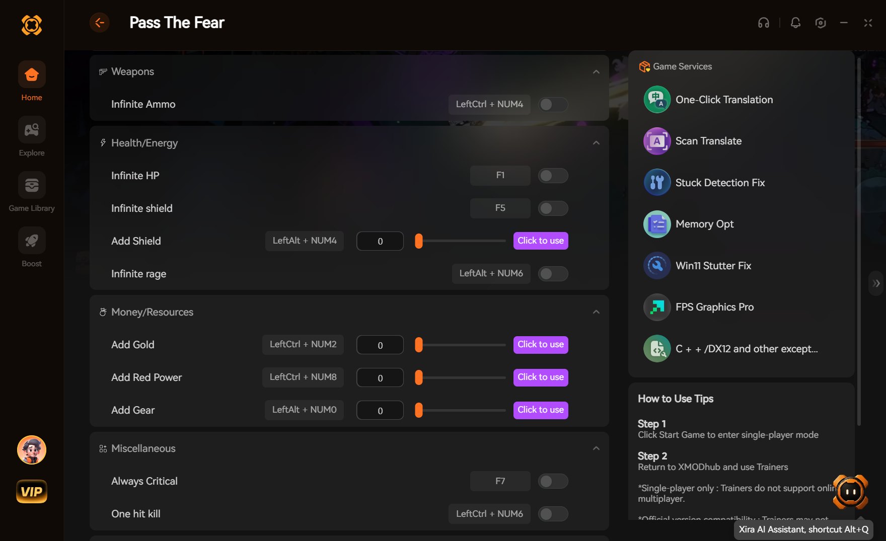 Pass The Fear Infinite Ammo & Shield: Safe PC Trainer