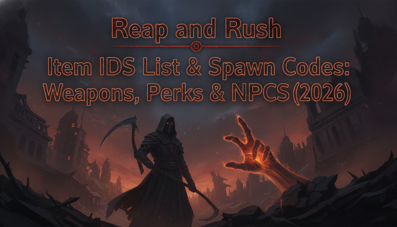 Reap and Rush 物品 ID 列表 & 控制台生成代碼 (完整指南 2026)