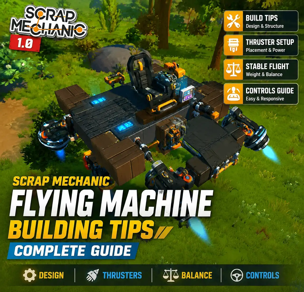 Conseils de construction de machine volante dans Scrap Mechanic : Guide complet