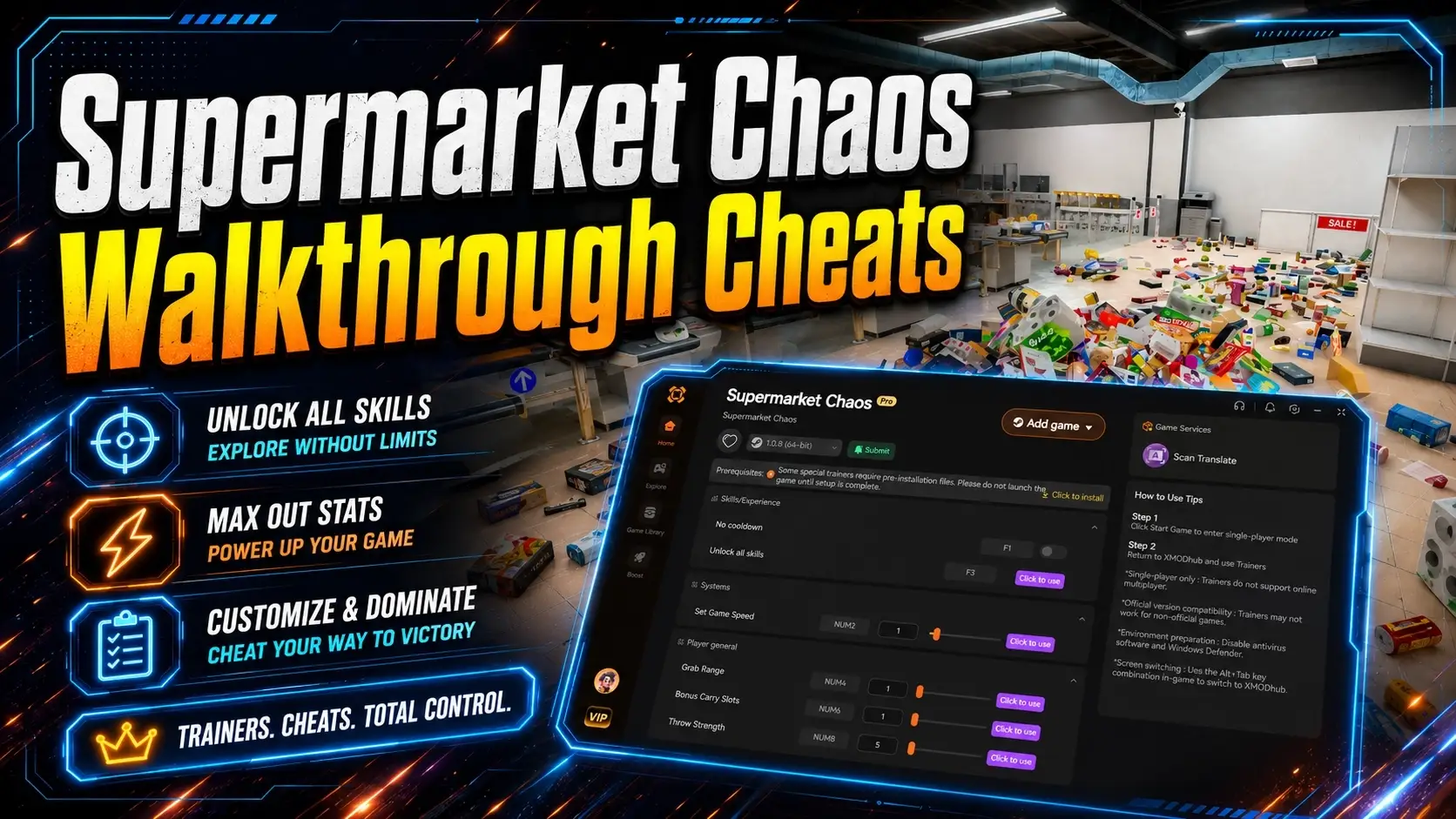 Supermarket Chaos Walkthrough Cheats: Best Trainers & QoL Mods