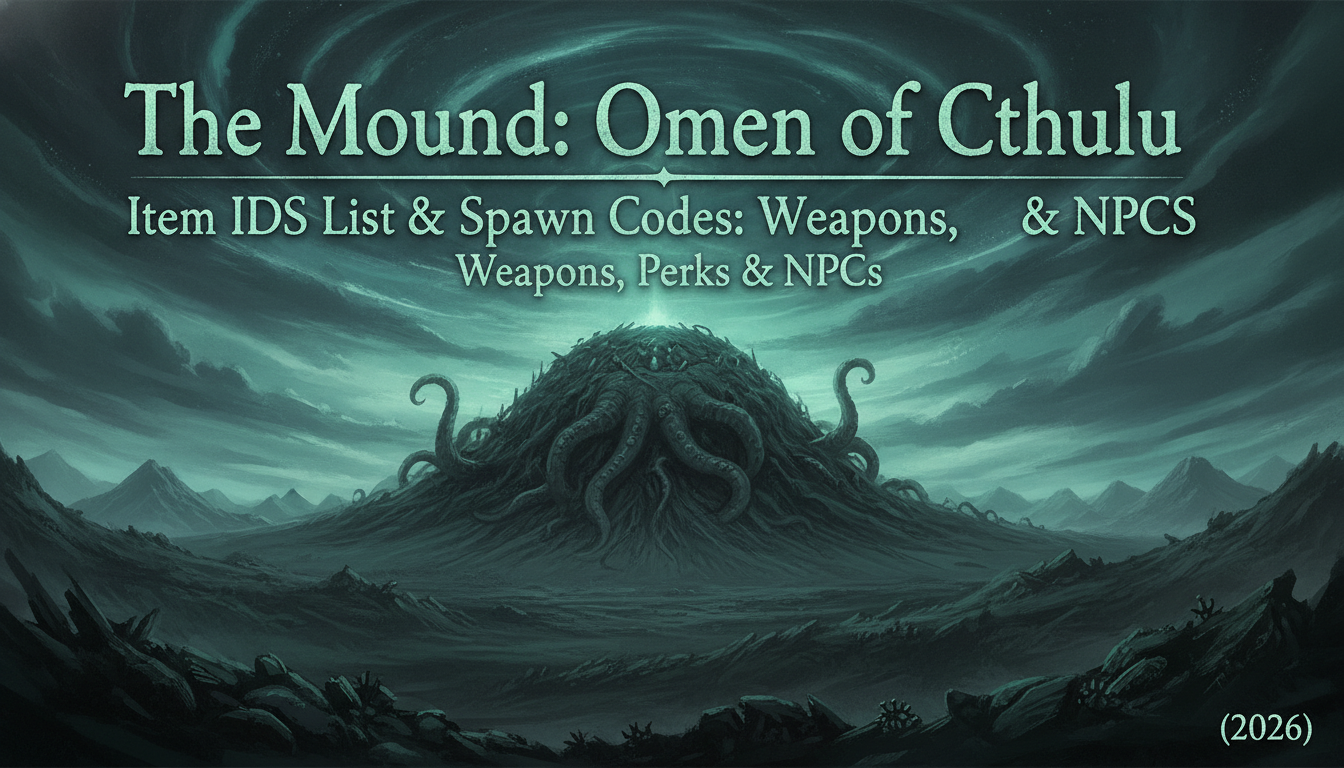 The Mound: Omen of Cthulhu Item IDs List & Console Spawn Codes (Complete Guide 2026)