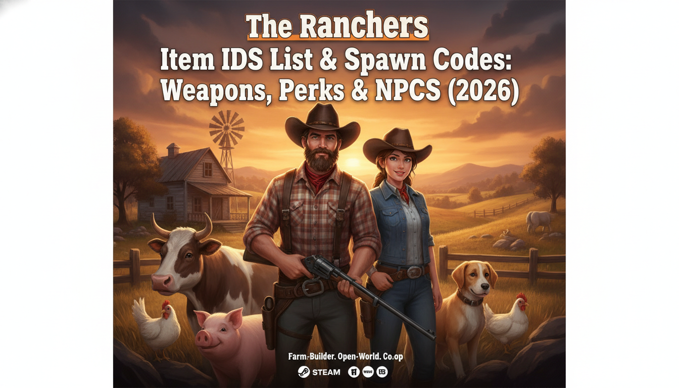 The Ranchers Item IDs List & Console Spawn Codes (Complete Guide 2026)