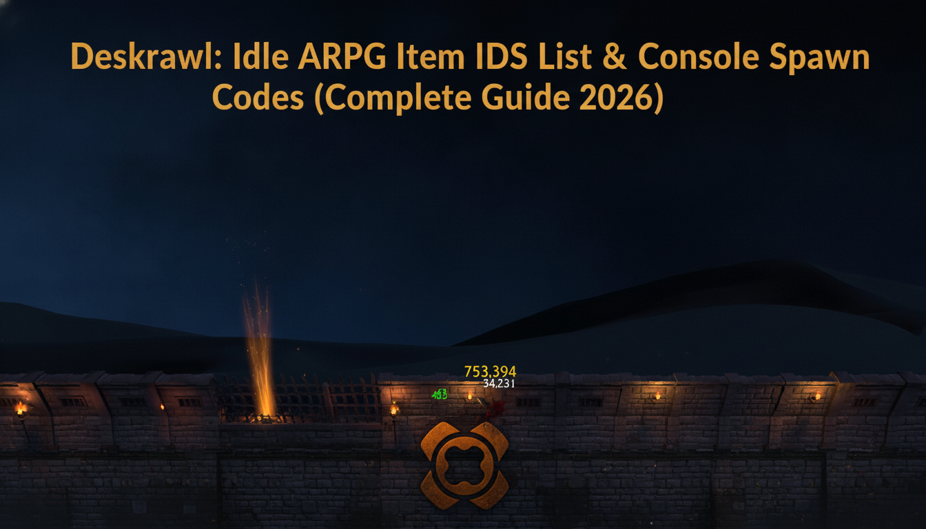 Deskrawl: Idle ARPG Item IDs List & Console Spawn Codes (Complete Guide 2026)