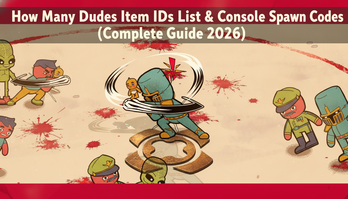 How Many Dudes Item IDs List & Console Spawn Codes (Complete Guide 2026)