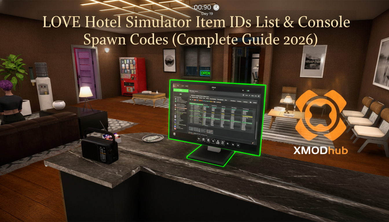 LOVE Hotel Simulator: Список ID предметов и консольные коды на спавн (Полное руководство 2026)