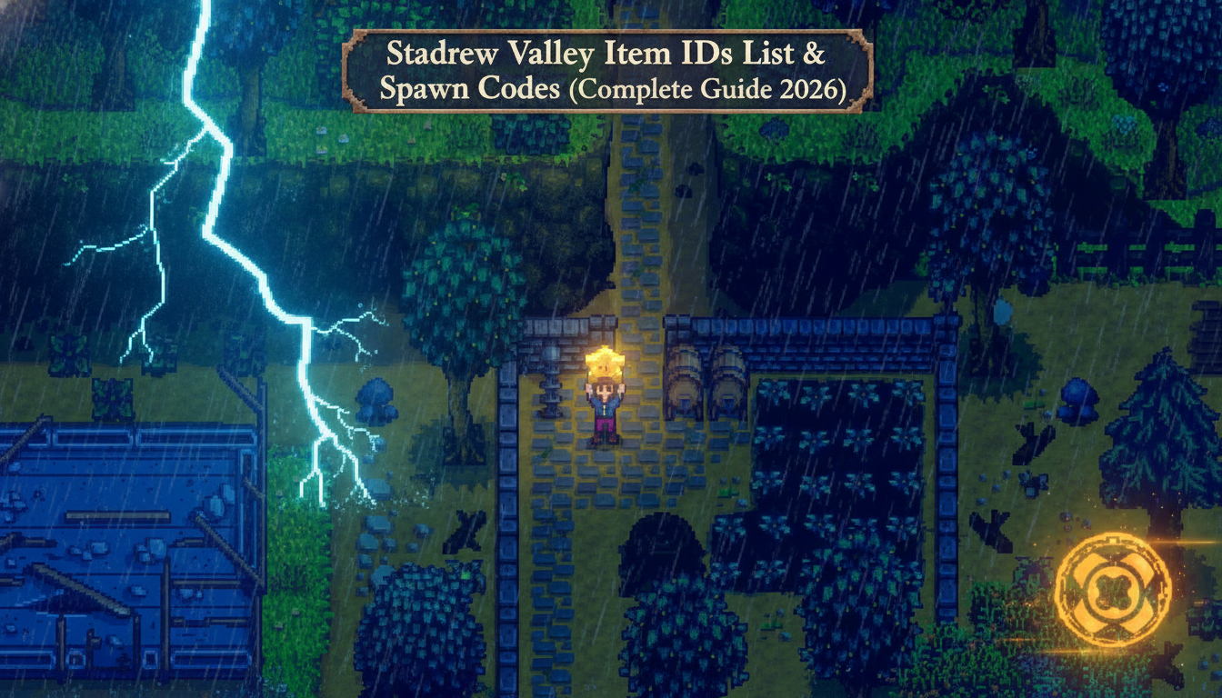 Stardew Valley Item IDs List & Console Spawn Codes (Complete Guide 2026)