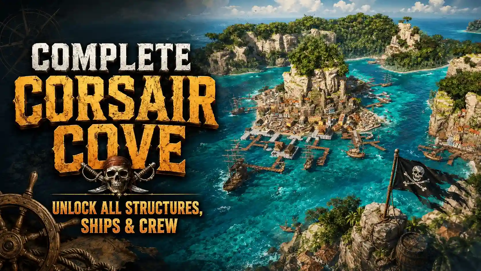 Complete Corsair Cove Unlock All Structures, Ships & Crew
