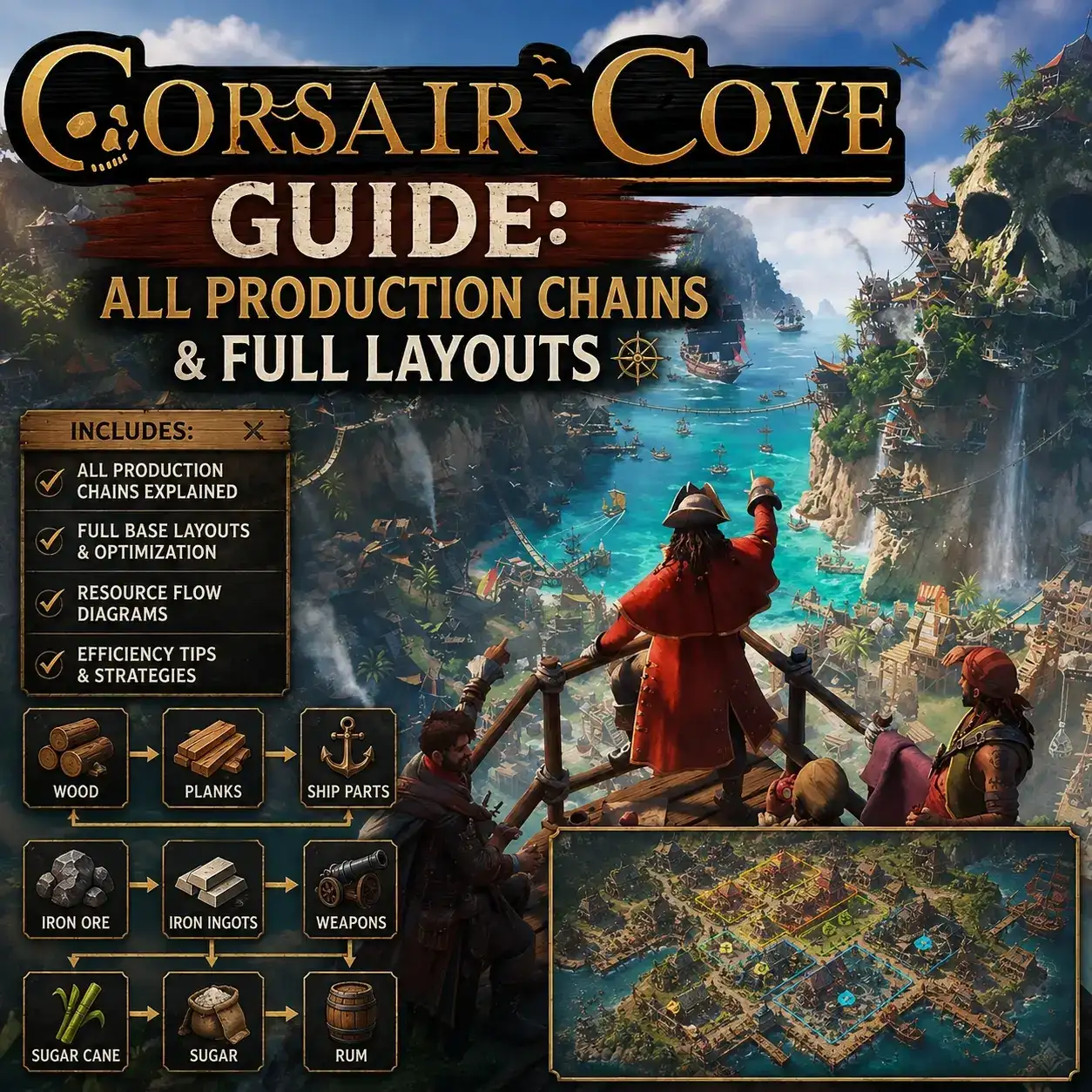 Corsair Cove Guide All Production Chains & Full Layouts