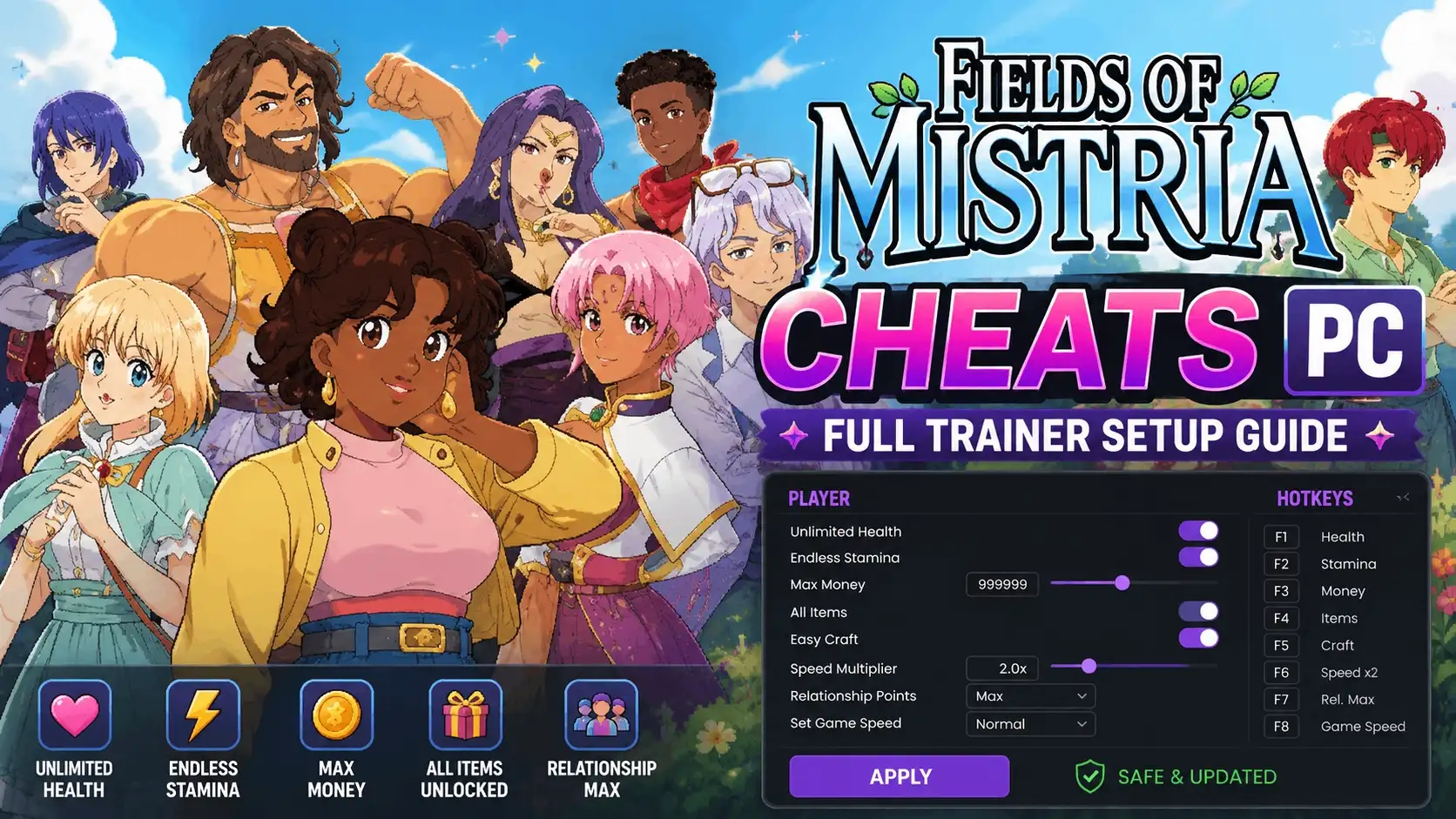 Fields of Mistria Cheats PC Full Trainer Setup Guide
