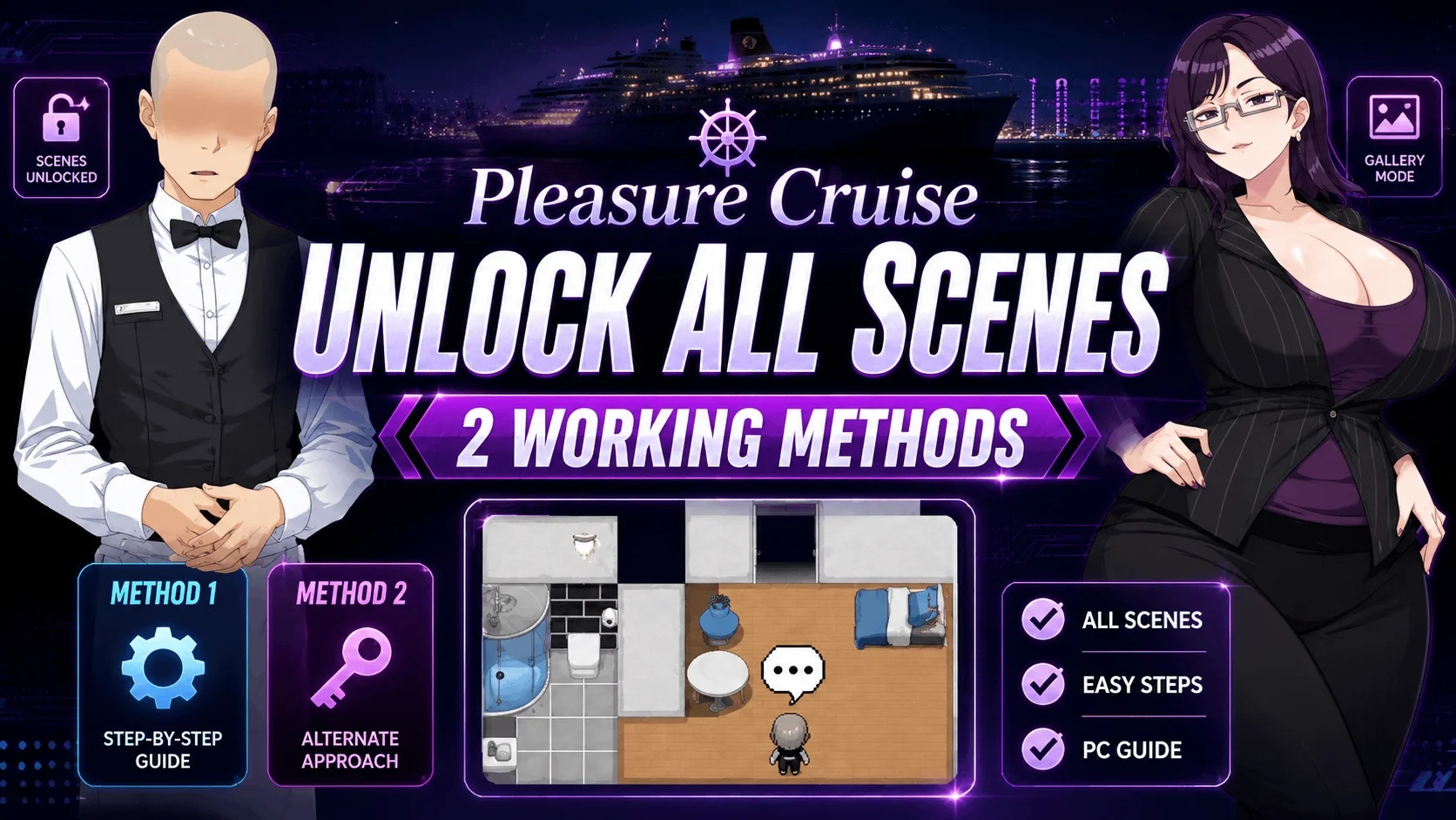 Pleasure Cruise Unlock All Scenes: 2 Working Methods