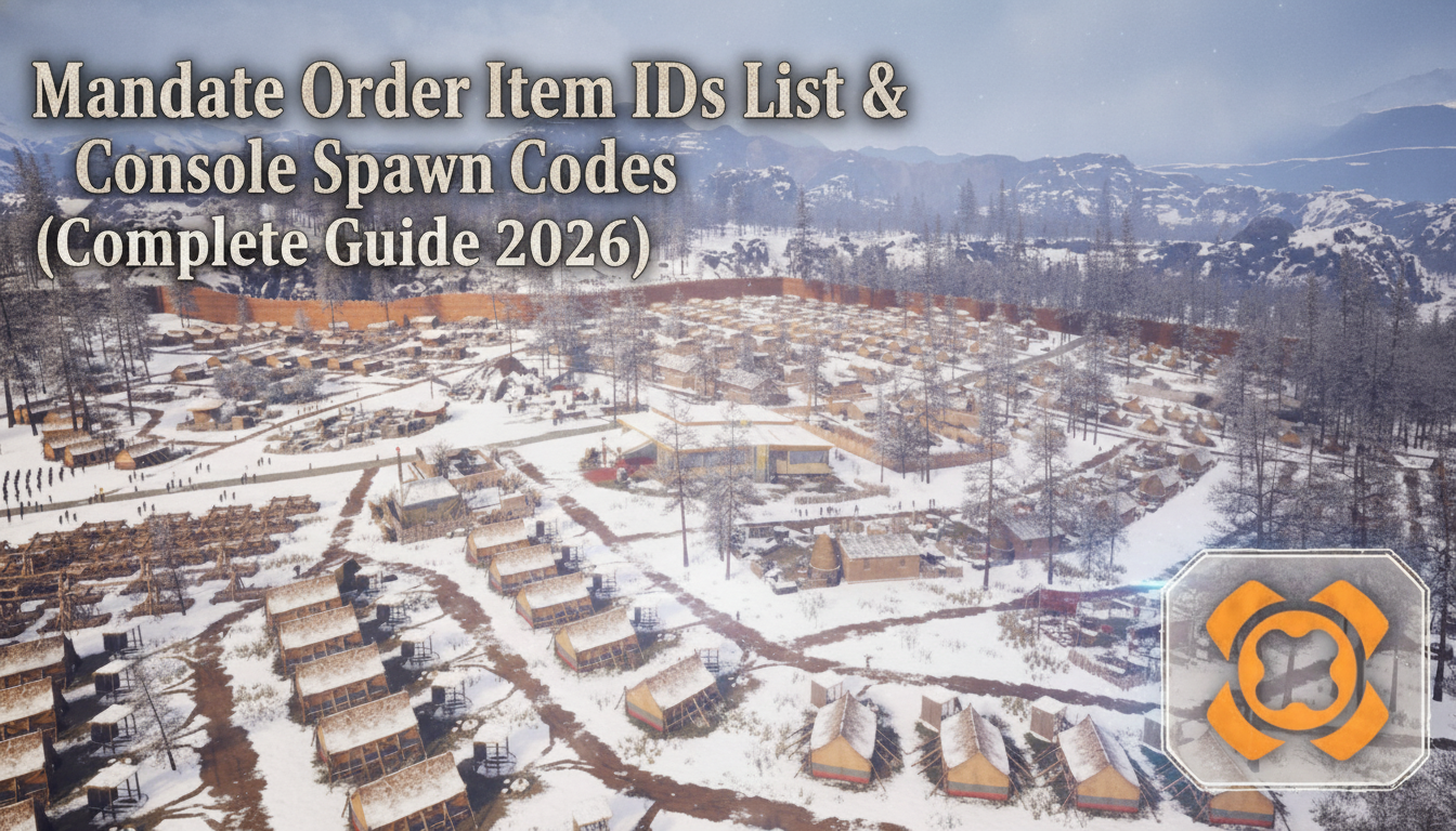 Mandate Order Item IDs List & Console Spawn Codes (Complete Guide 2026)