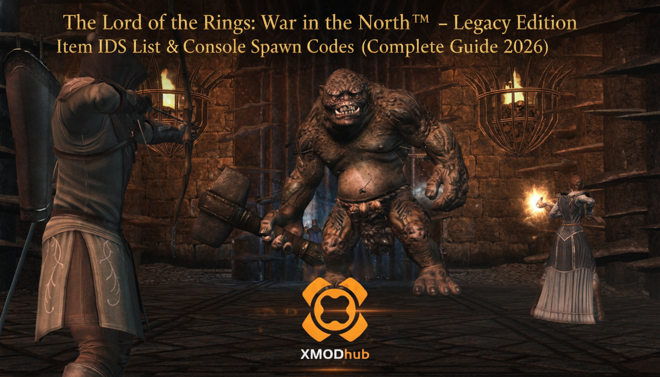 The Lord of the Rings: War in the North™ – Legacy Edition Item IDs List & Spawn Codes: Weapons, Perks & NPCs (2026)