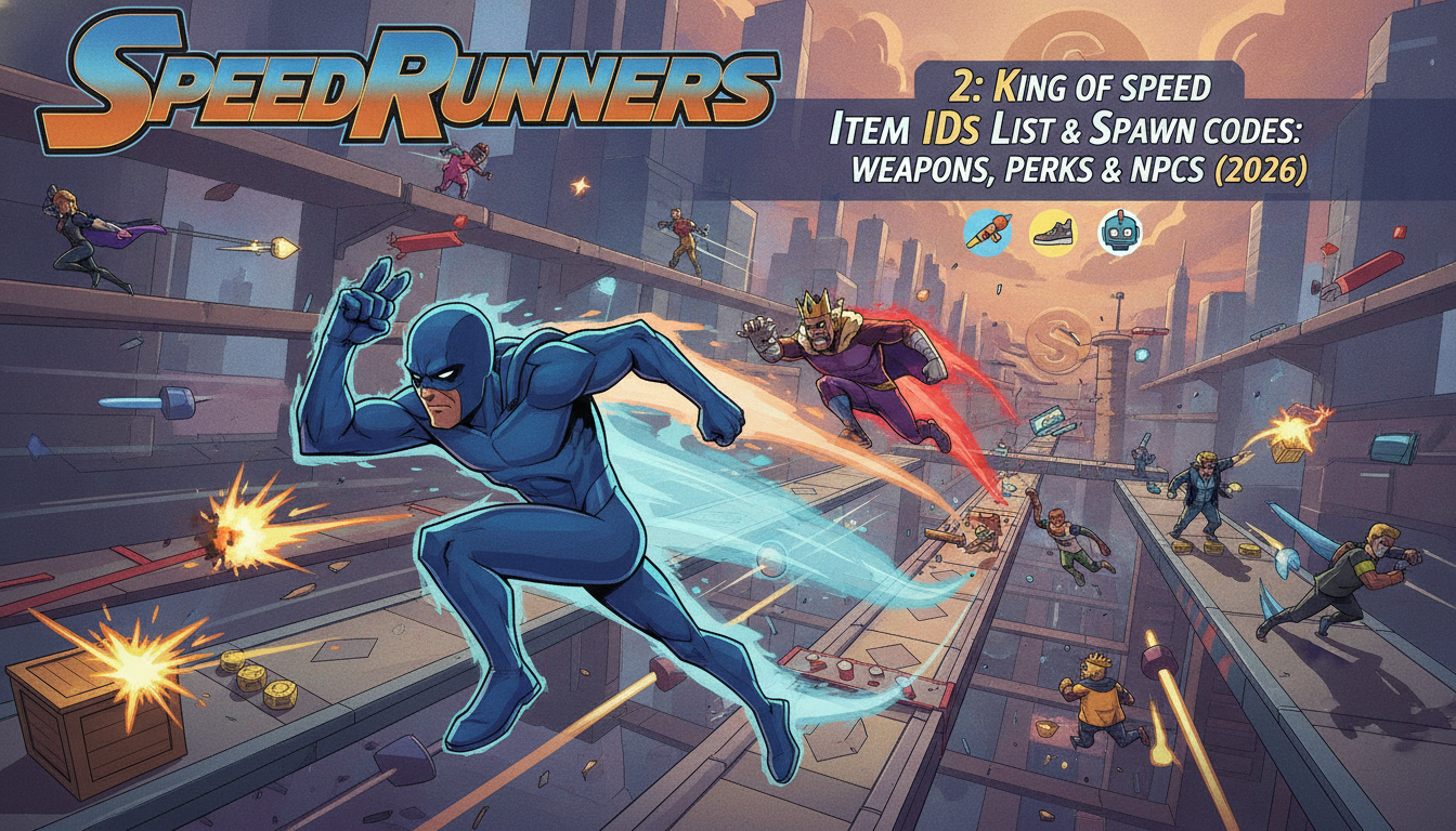 SpeedRunners 2: King of Speed Item IDs List & Console Spawn Codes (Complete Guide 2026)
