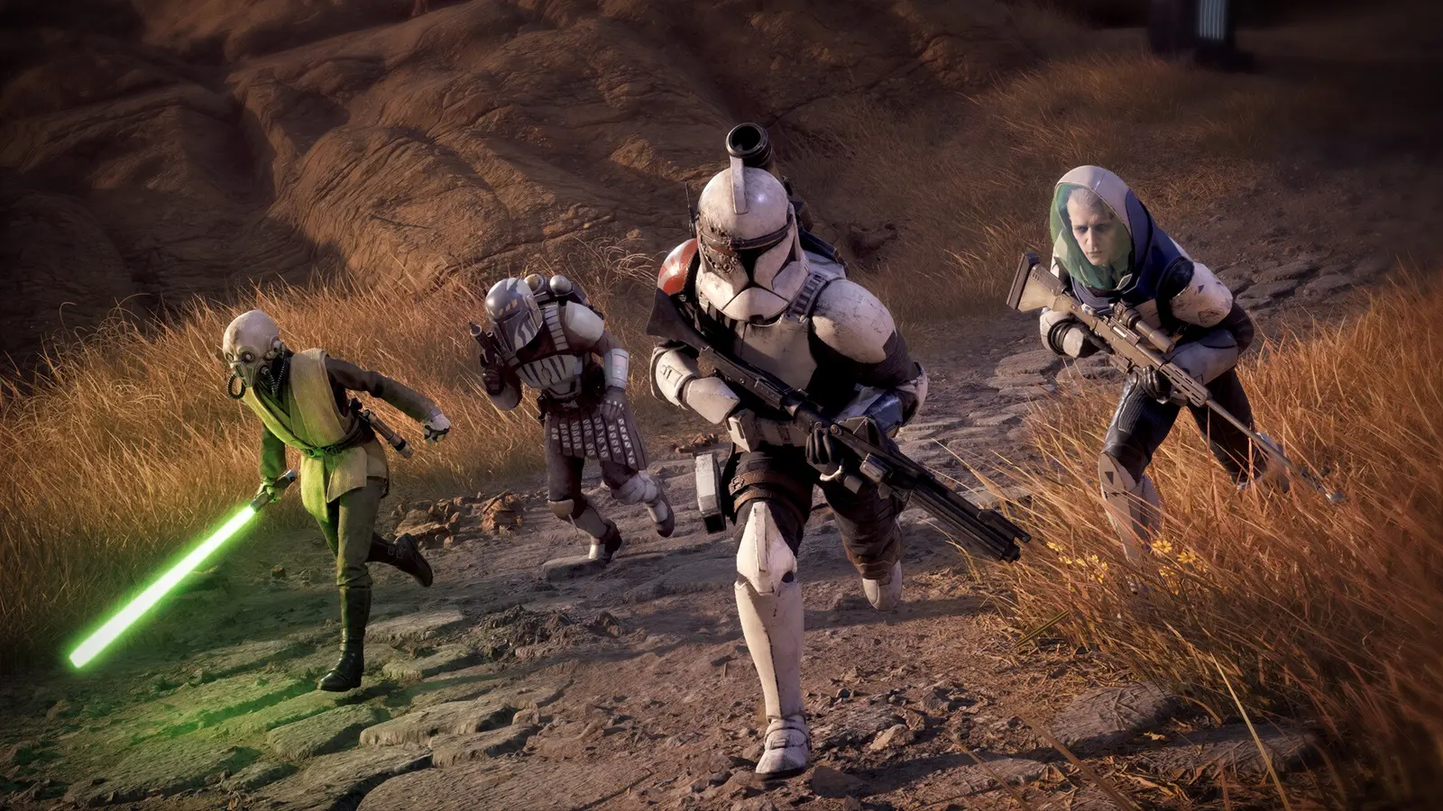 Ein Team von Soldaten in STAR WARS Zero Company™ kämpft in einer städtischen Umgebung