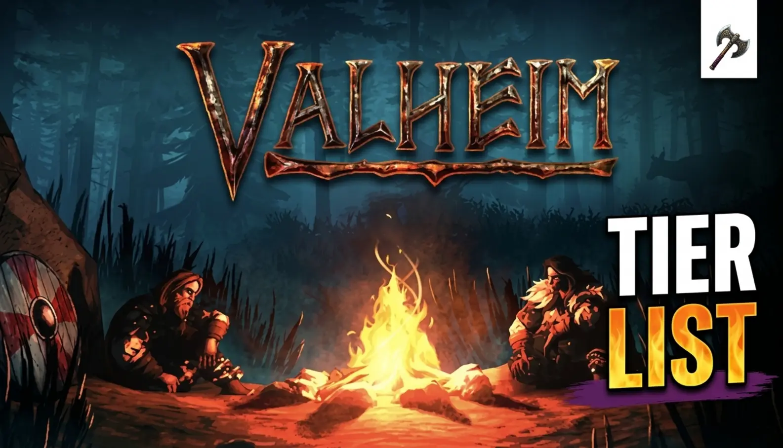 Персонаж в броне из Valheim стоит в туманном лесу